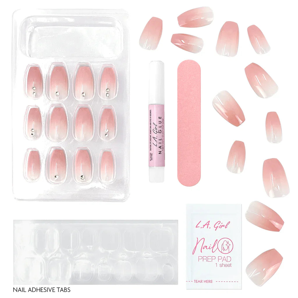 L.A.Girl Luxe Shine Nail Fave Artificial Nail Tips-Into You -28 Pc Kit 4pc Set + 1 Full Size Product Worth 25% Value Free