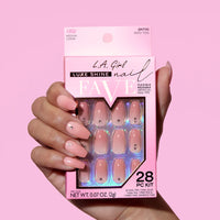 L.A.Girl Luxe Shine Nail Fave Artificial Nail Tips-Into You -28 Pc Kit 4pc Set + 1 Full Size Product Worth 25% Value Free