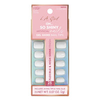 L.A.Girl Oh  So Shiny Artificial Nail Tips-Cloud Nine -25 Pc Kit 4pc Set + 1 Full Size Product Worth 25% Value Free