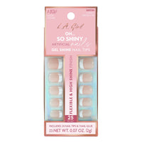 L.A.Girl Oh So Shiny Artificial Nail Tips-Classy French Tip-25 Pc Kit 4pc Set + 1 Full Size Product Worth 25% Value Free