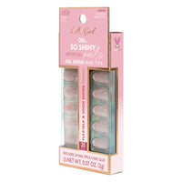 L.A.Girl Oh So Shiny Artificial Nail Tips-Modern French Tip -25Pc Kit 4pc Set + 1 Full Size Product Worth 25% Value Free