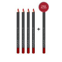 L.A. Girl  Lipliner Pencil-Forever Red 4Pc Set + 1 Full Size Product Worth 25% Value Free
