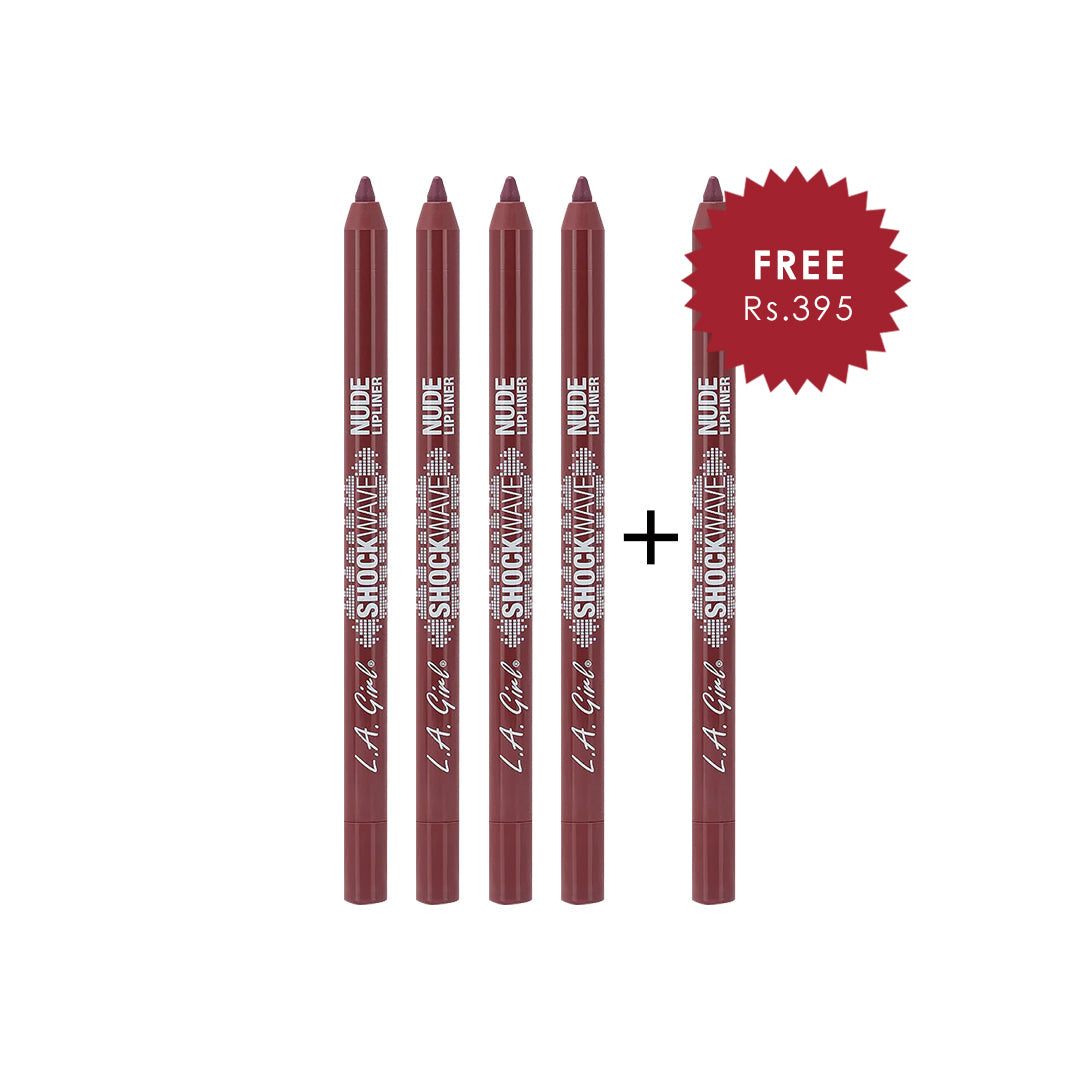 L.A. Girl Shockwave Nude Lip Liner-Rosewood 4Pc Set + 1 Full Size Product Worth 25% Value Free