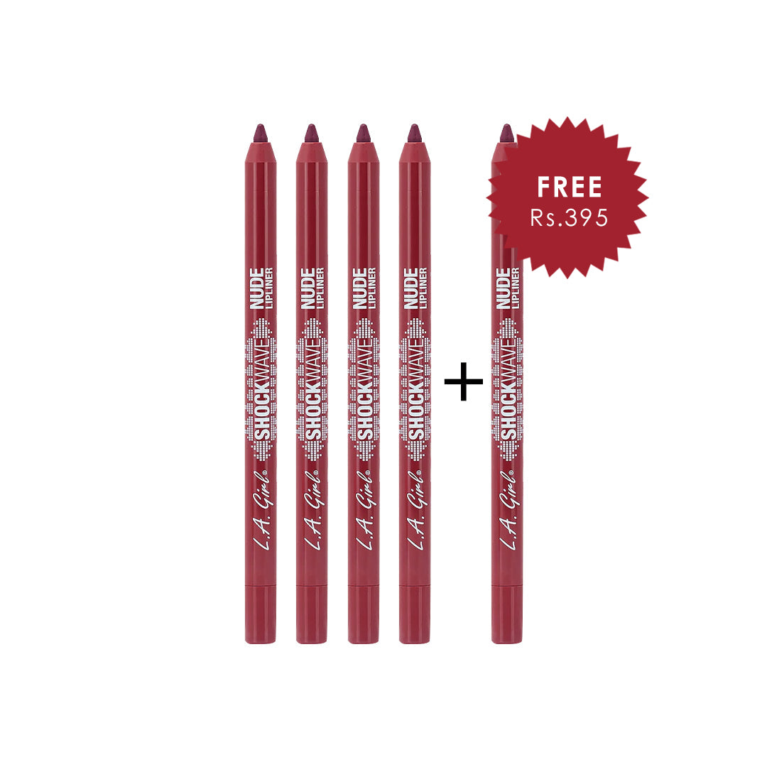 L.A. Girl Shockwave Nude Lip Liner-Karma 4Pc Set + 1 Full Size Product Worth 25% Value Free