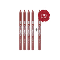 L.A. Girl Shockwave Nude Lip Liner-Mauve 4Pc Set + 1 Full Size Product Worth 25% Value Free