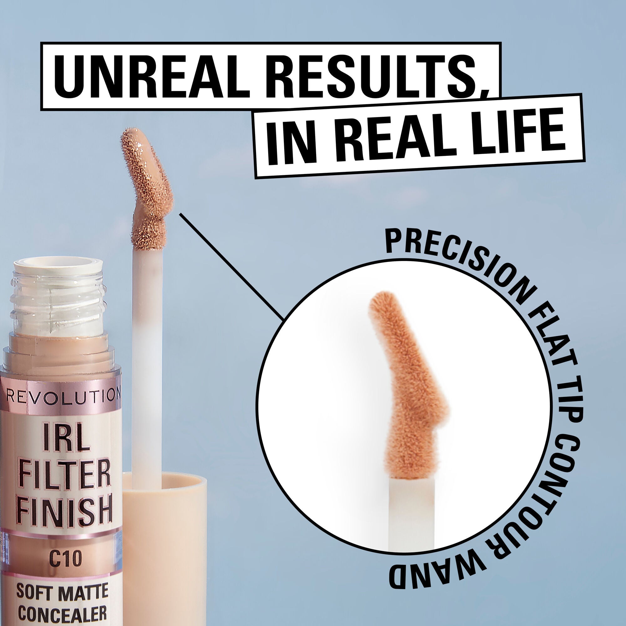 Makeup Revolution IRL Filter Finish Concealer C6 4pc Set + 1 Full Size Product Worth 25% Value Free