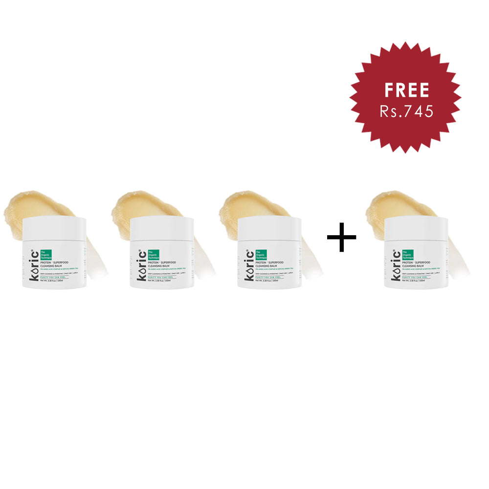 Koric Naturally Nourishing Protein+Superfood Cleansing Balm 3pc Set + 1 Full Size Product Worth Rs 745 Free