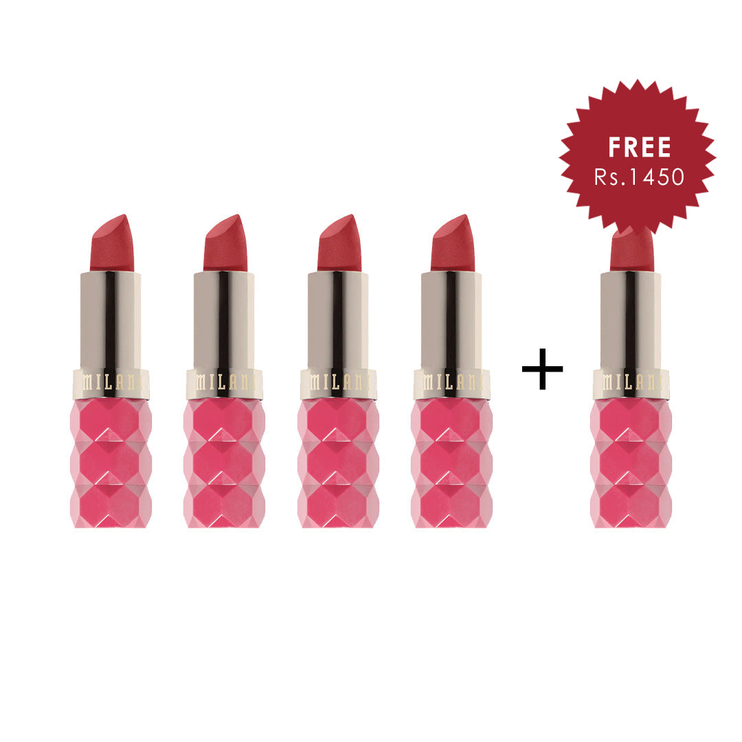 Milani Color Fetish Lipstick Matte - Petal  4pc Set + 1 Full Size Product Worth 25% Value Free