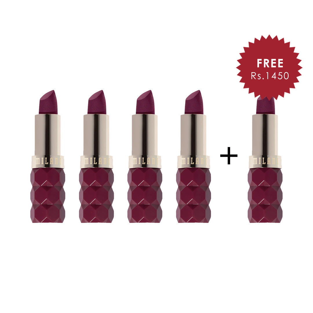 Milani Color Fetish Lipstick Matte - Dahlia  4pc Set + 1 Full Size Product Worth 25% Value Free