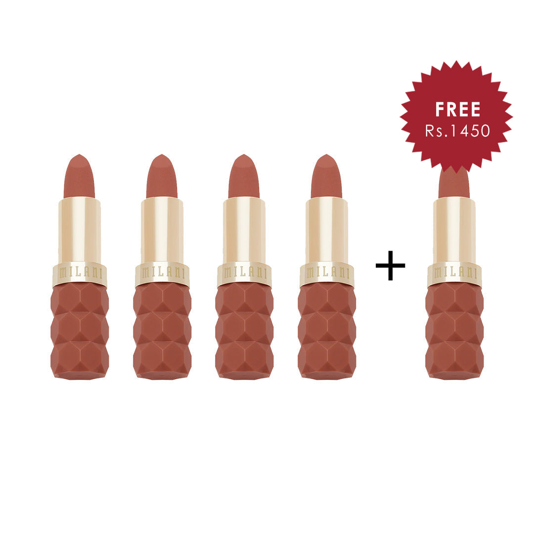 Milani Color Fetish Lipstick Matte - Tease 4pc Set + 1 Full Size Product Worth 25% Value Free