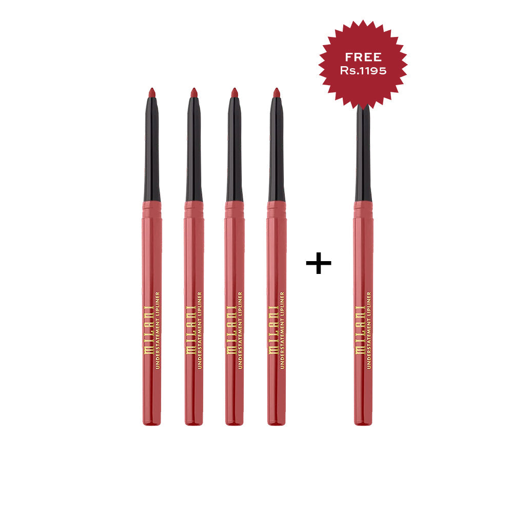Milani Understatement Lipliner 140 Desert Rose 4pc Set + 1 Full Size Product Worth 25% Value Free