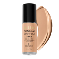 Milani Conceal + Perfect 2-in-1 Foundation + Concealer - Medium Beige 4pc Set + 1 Full Size Product Worth 25% Value Free