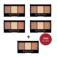 Makeup Revolution Ultra Brightening Contour Kit Ultra Light/Medium C04 4pc Set + 1 Full Size Product Worth 25% Value Free