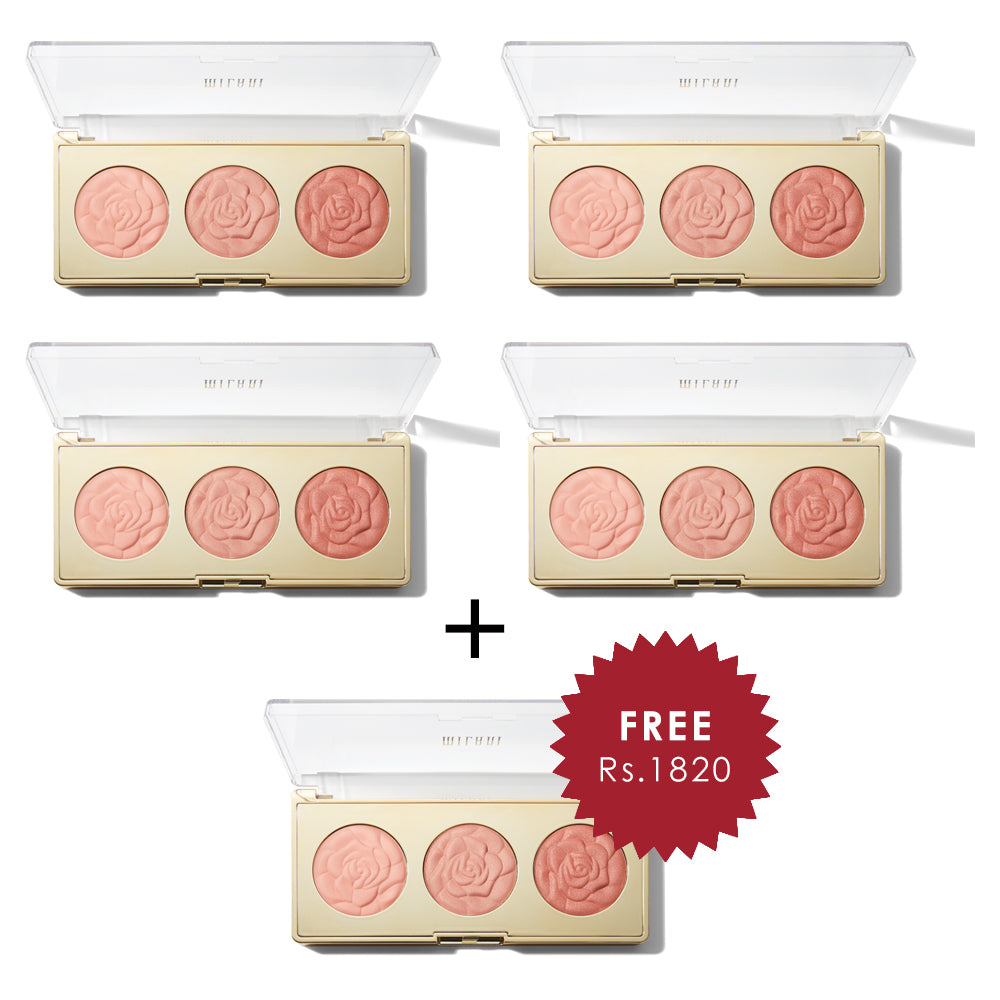 Milani Rose Powder Blush Trio Floral Fantasy 4pc Set + 1 Full Size Product Worth 25% Value Free