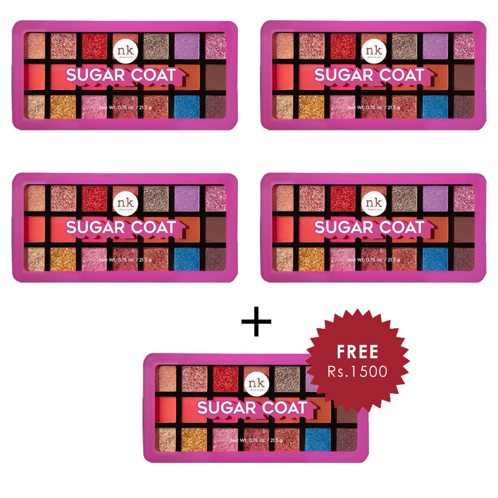 Nicka K 21 Color Eyeshadow Palette - Sugar Coat 4pc Set + 1 Full Size Product Worth 25% Value Free