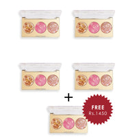 Revolution Pro Blush & Glow Palette Cranberry Glow 4pc Set + 1 Full Size Product Worth 25% Value Free