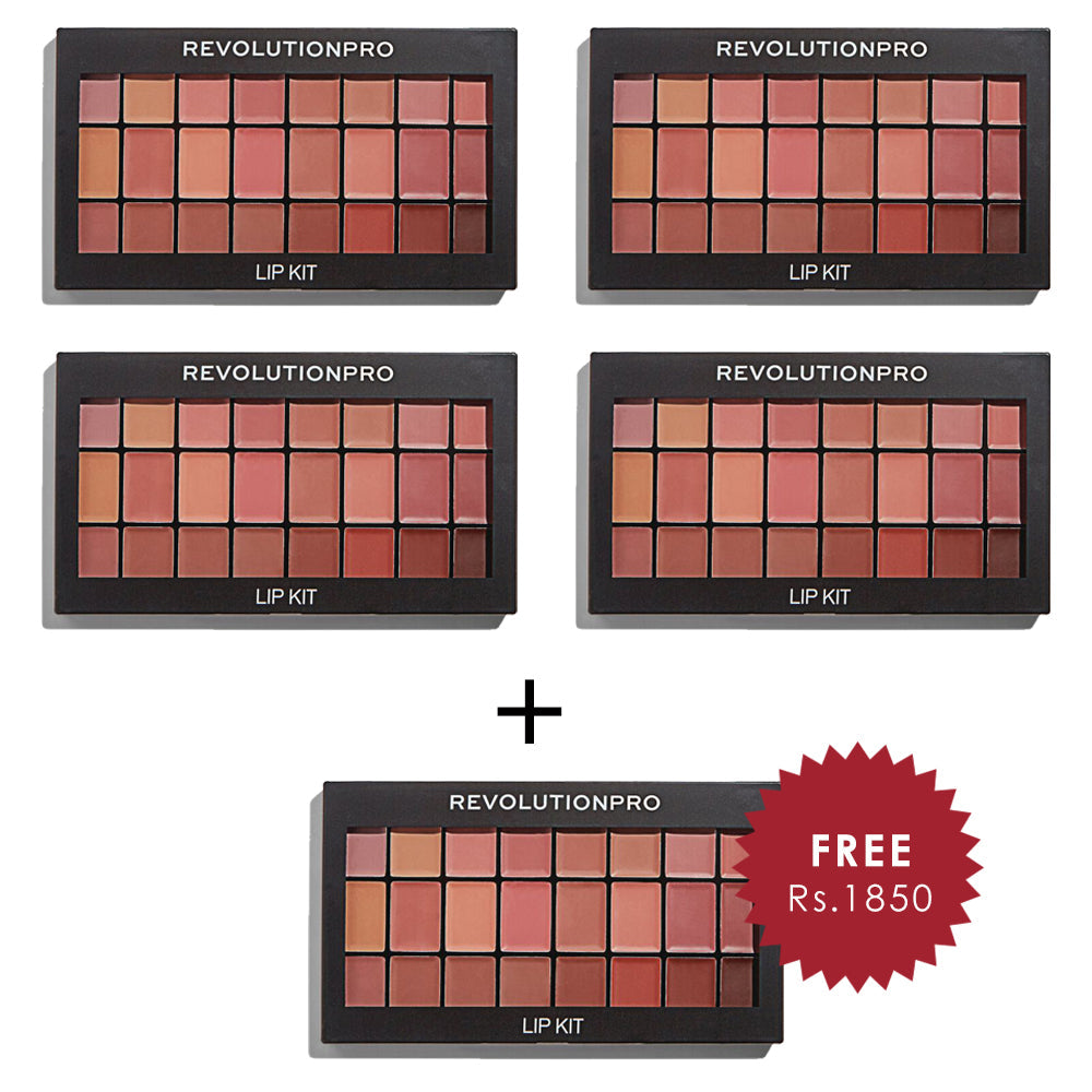 Revolution Pro Lipstick Kit Nudes 4pc Set + 1 Full Size Product Worth 25% Value Free