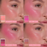 Makeup Revolution Blush Icon Palette Aura Points Rose 4pc Set + 1 Full Size Product Worth 25% Value Free