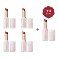Makeup Revolution Pout Lip Gloss Stick Shimmer Sugar Cookie Pink 4pc Set + 1 Full Size Product Worth 25% Value Free