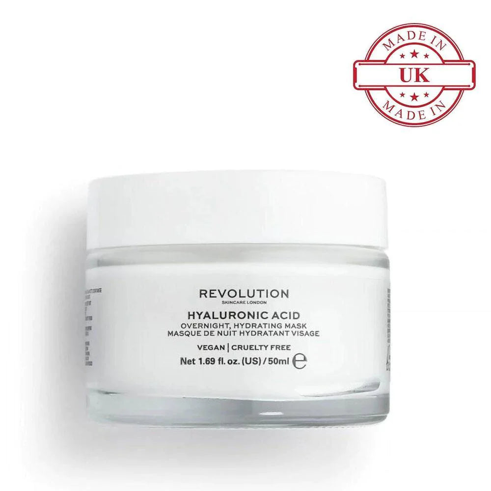 Revolution Skincare Hyaluronic Acid Overnight Hydrating Face Mask 4pc Set + 1 Full Size Product Worth 25% Value Free