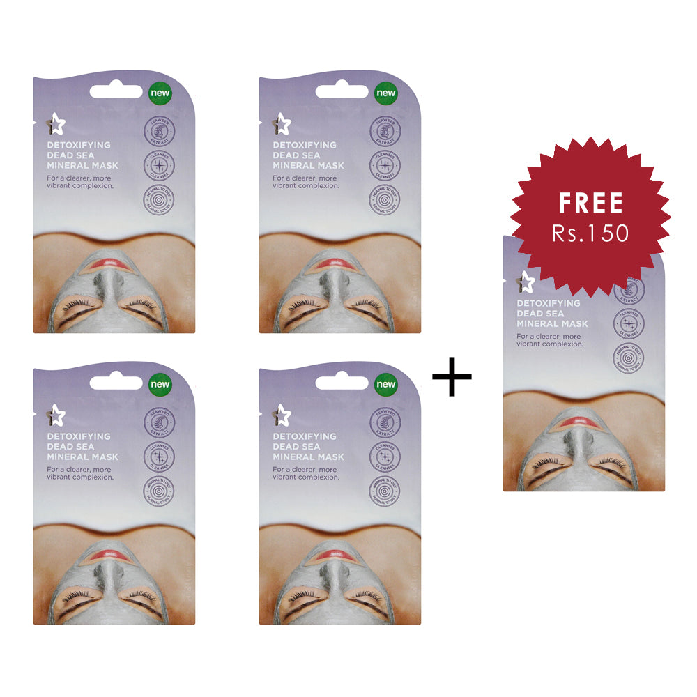 Superdrug Spa Detox Dead Sea Mud Mask 4pc Set + 1 Full Size Product Worth 25% Value Free