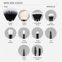 Jessup 10pcs Customary Brush Set 4pc Set + 1 Full Size Product Worth 25% Value Free