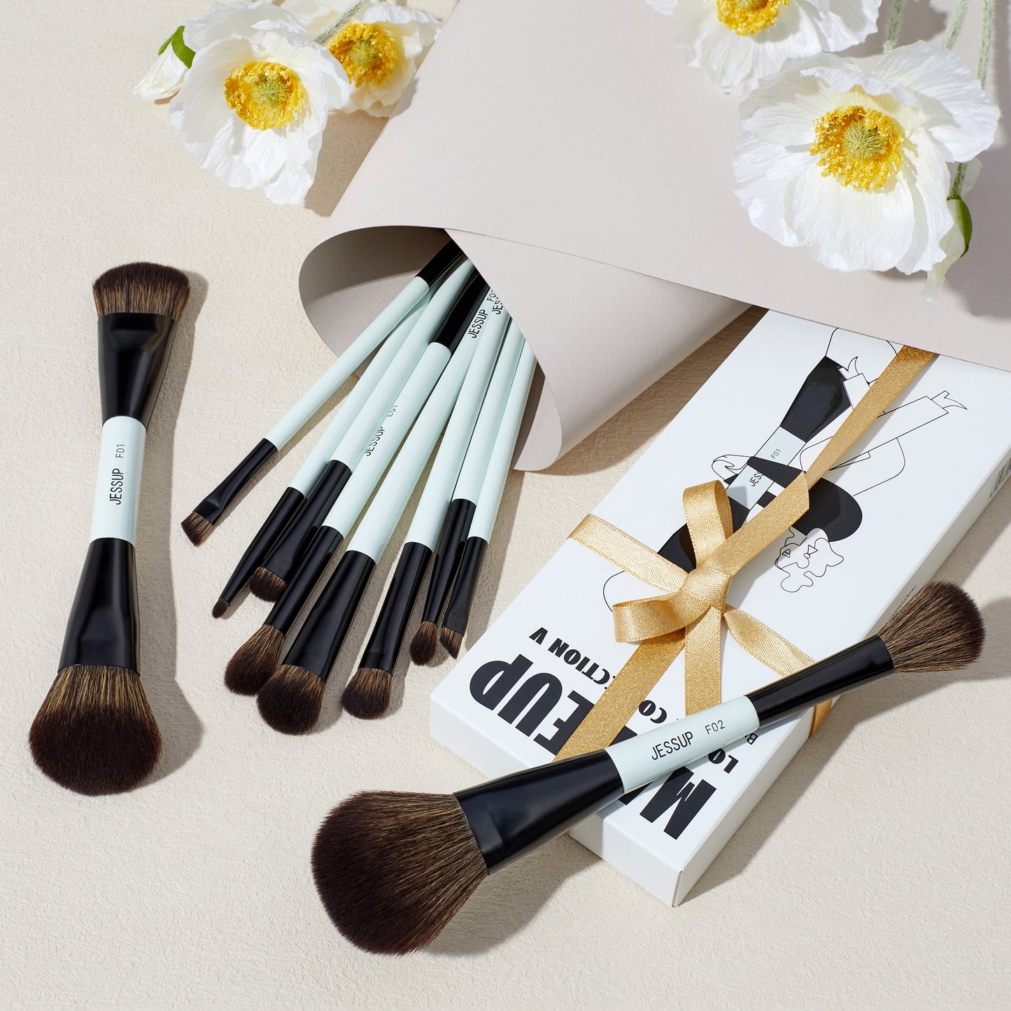 Jessup 14-in-10 Duo-End Brush Versatility Collection 4pc Set + 1 Full Size Product Worth 25% Value Free