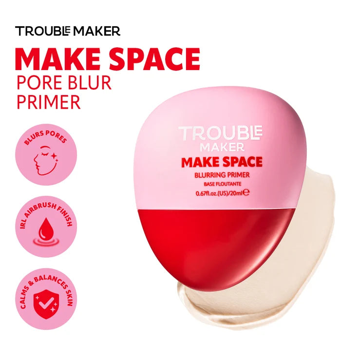 Trouble Maker Make Space Pore Blur Primer 4pc Set + 1 Full Size Product Worth 25% Value Free