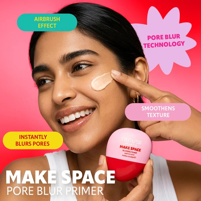 Trouble Maker Make Space Pore Blur Primer 4pc Set + 1 Full Size Product Worth 25% Value Free