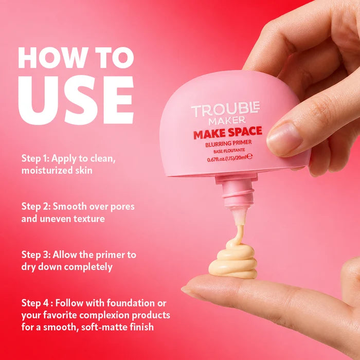 Trouble Maker Make Space Pore Blur Primer 4pc Set + 1 Full Size Product Worth 25% Value Free