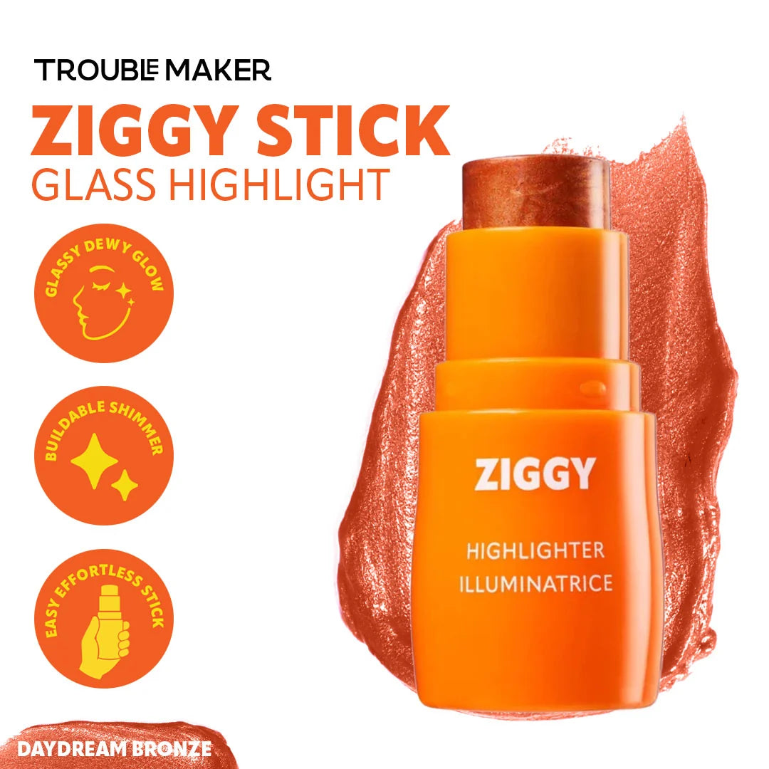 Trouble Maker Ziggy Stick Glass Highlight Daydream Bronze 4pc Set + 1 Full Size Product Worth 25% Value Free