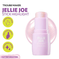 Trouble Maker Jellie Joe Stick Highlight Flip Trip Holo Pink 4pc Set + 1 Full Size Product Worth 25% Value Free