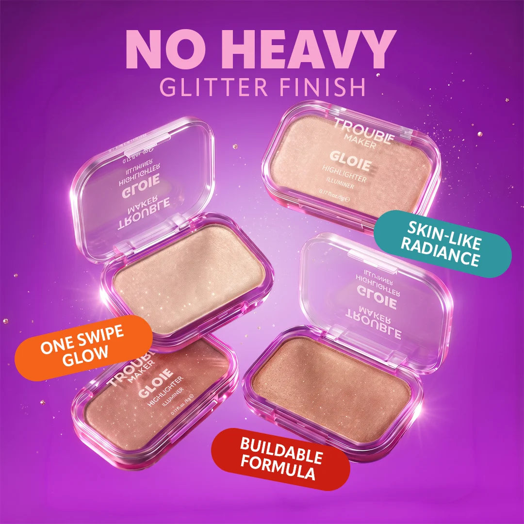 Trouble Maker Gloie Lighter Highlight Lil Lumi Light Pink 4pc Set + 1 Full Size Product Worth 25% Value Free