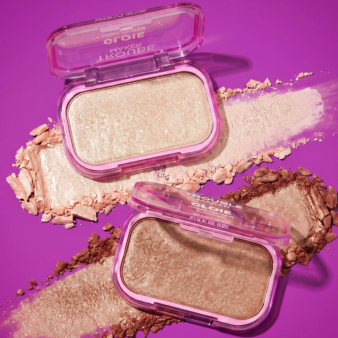 Trouble Maker Gloie Lighter Highlight Disco Dust Light Gold 4pc Set + 1 Full Size Product Worth 25% Value Free