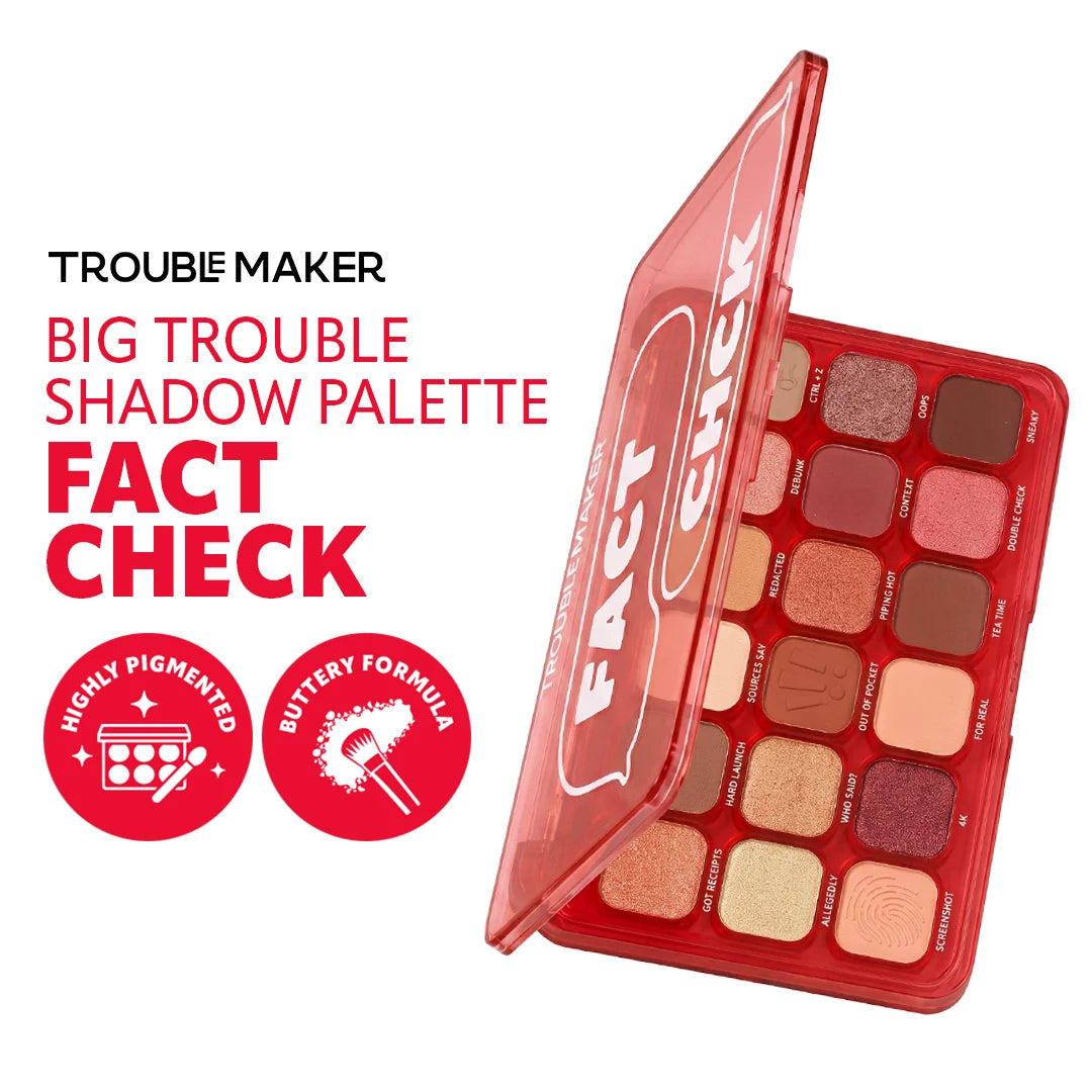 Trouble Maker Big Trouble Shadow Palette Fact Check 4pc Set + 1 Full Size Product Worth 25% Value Free