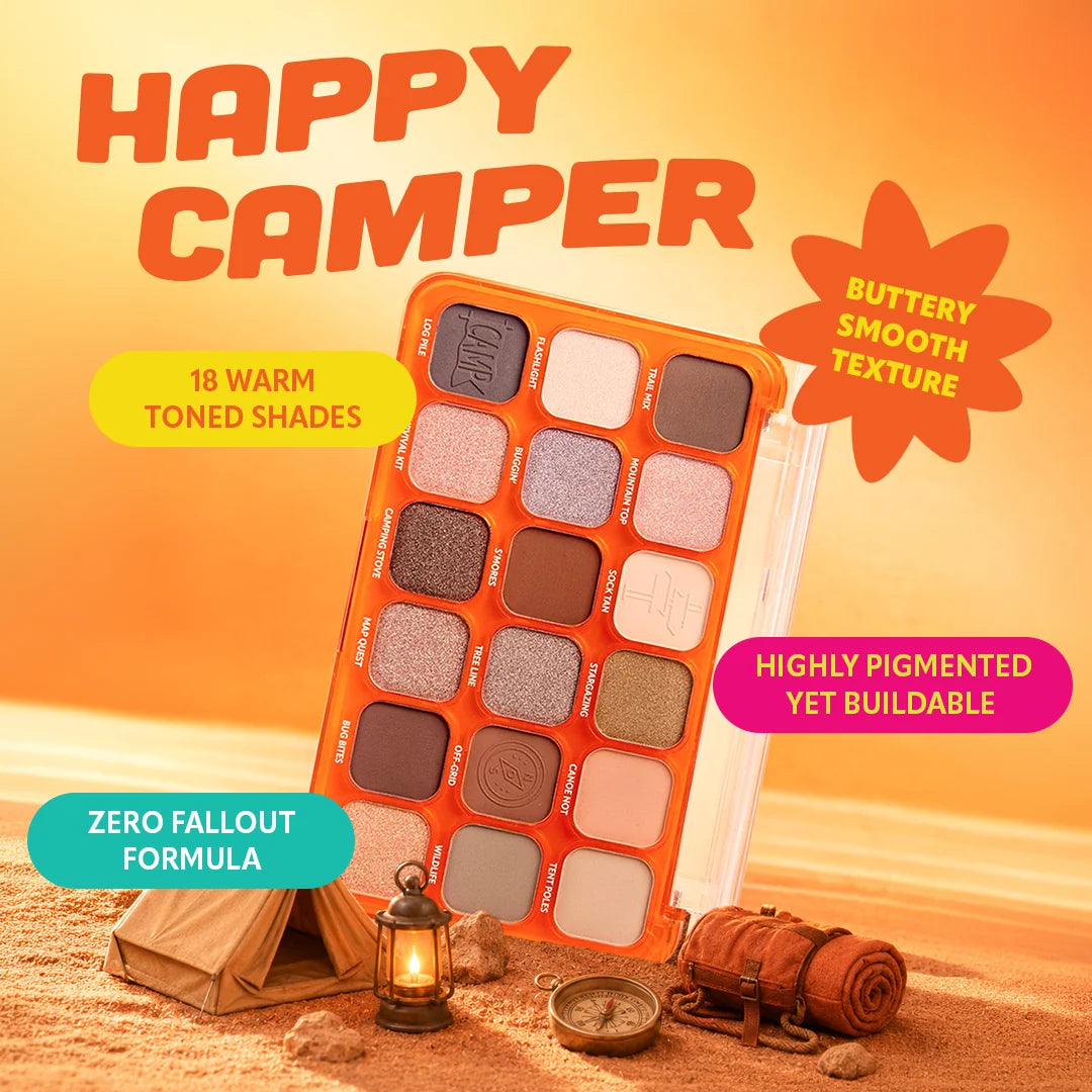 Trouble Maker Big Trouble Shadow Palette Happy Camper 4pc Set + 1 Full Size Product Worth 25% Value Free