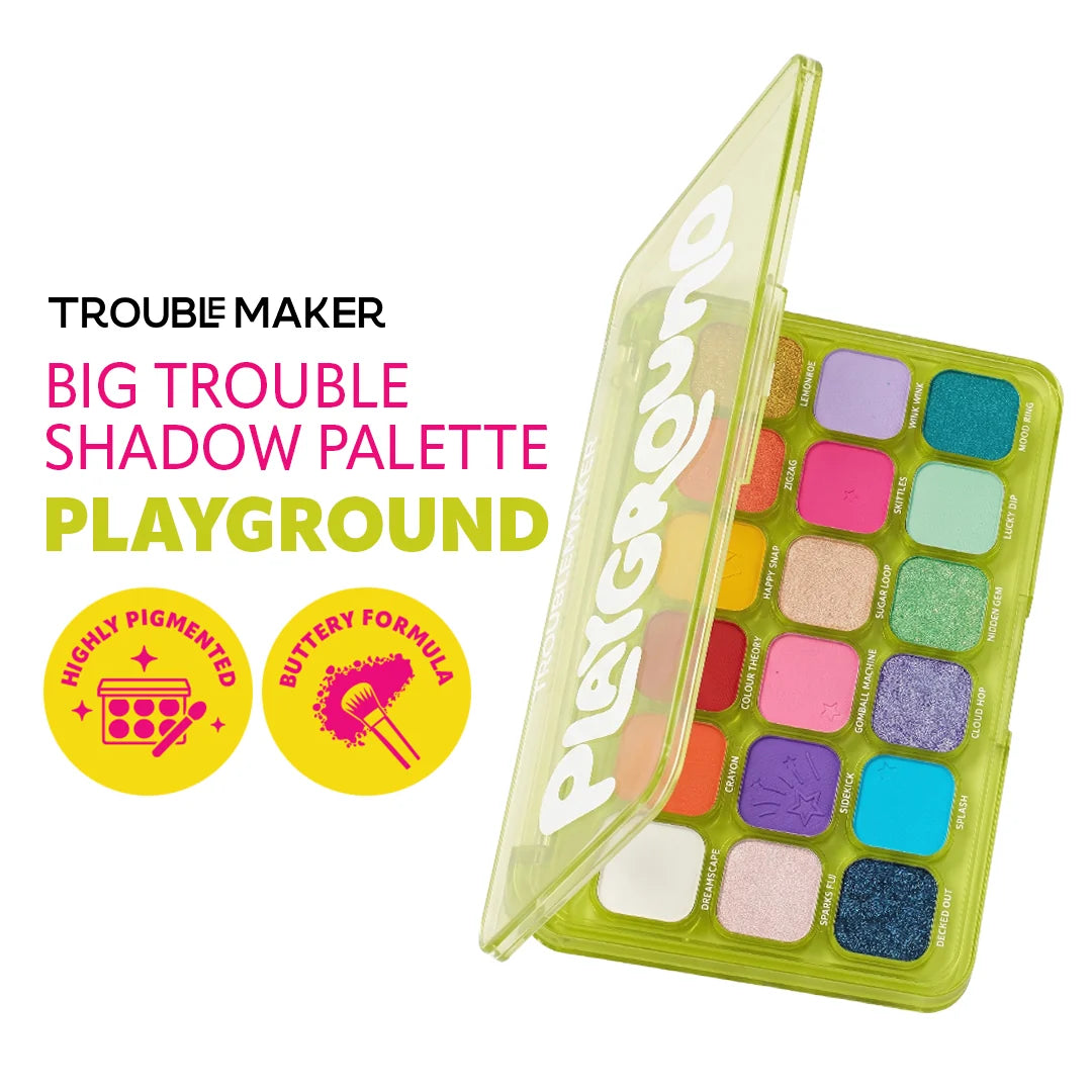 Trouble Maker Big Trouble Shadow Palette Playground 4pc Set + 1 Full Size Product Worth 25% Value Free