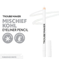 Trouble Maker Mischief Kohl Eyeliner Pencil Funhouse White 4pc Set + 1 Full Size Product Worth 25% Value Free