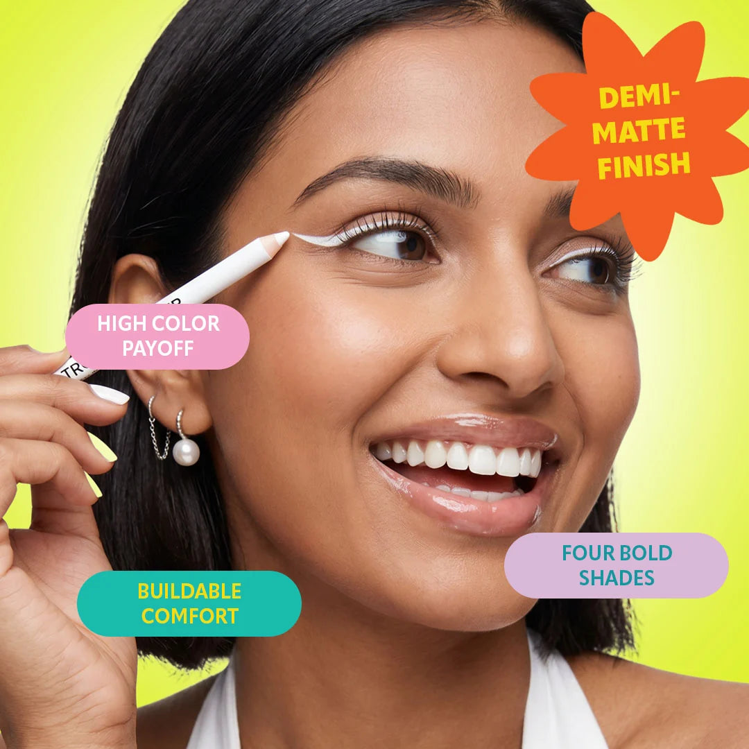 Trouble Maker Mischief Kohl Eyeliner Pencil Funhouse White 4pc Set + 1 Full Size Product Worth 25% Value Free