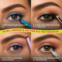 Trouble Maker Mischief Kohl Eyeliner Pencil Bad Habit Blue 4pc Set + 1 Full Size Product Worth 25% Value Free
