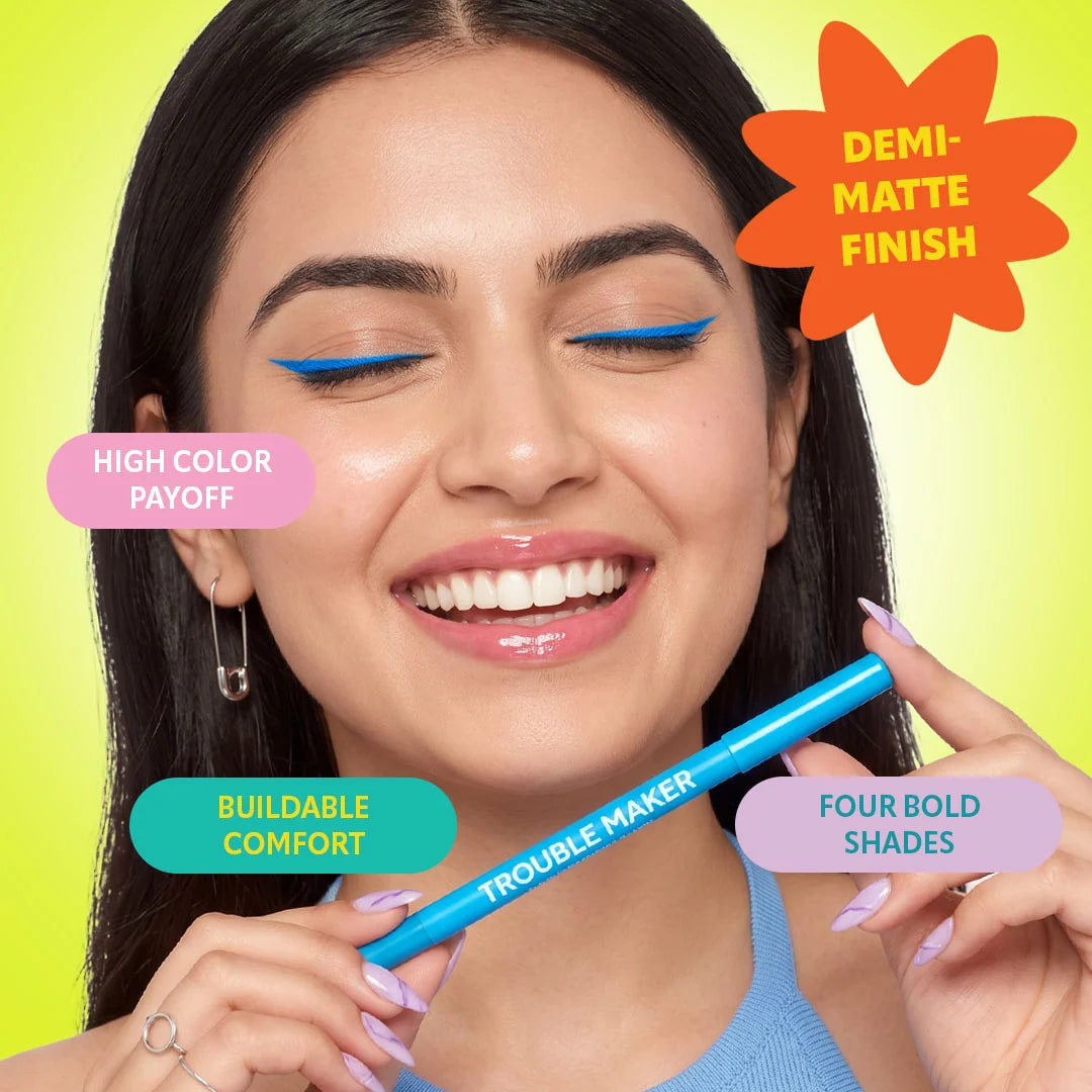 Trouble Maker Mischief Kohl Eyeliner Pencil Bad Habit Blue 4pc Set + 1 Full Size Product Worth 25% Value Free