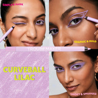 Trouble Maker Mischief Kohl Eyeliner Pencil Curveball Lilac 4pc Set + 1 Full Size Product Worth 25% Value Free