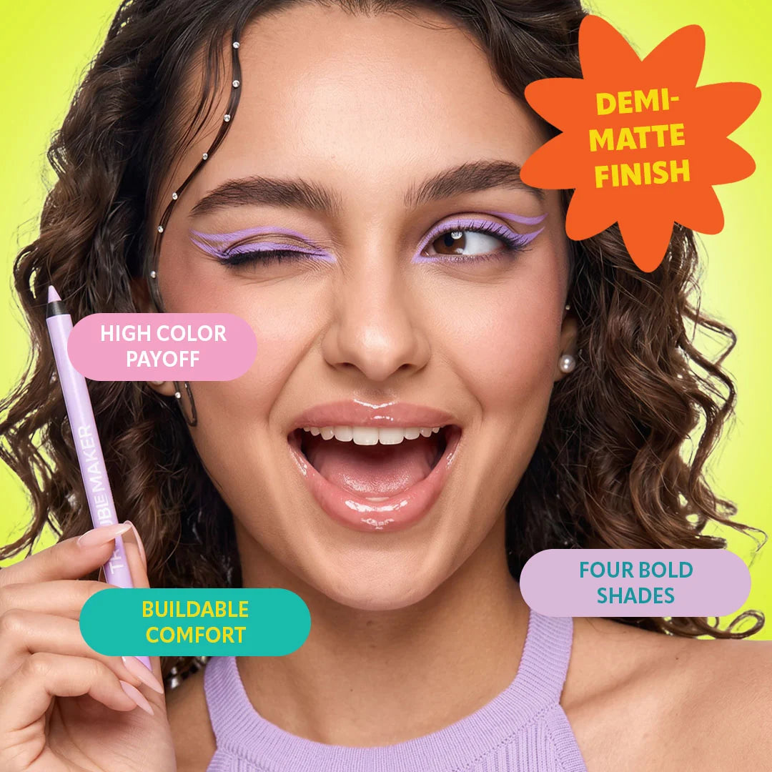 Trouble Maker Mischief Kohl Eyeliner Pencil Curveball Lilac 4pc Set + 1 Full Size Product Worth 25% Value Free