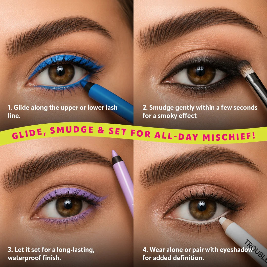 Trouble Maker Mischief Kohl Eyeliner Pencil After Hours Black 4pc Set + 1 Full Size Product Worth 25% Value Free