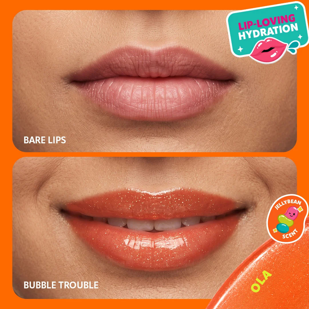 Trouble Maker Bubble Trouble Lip Gloss Ola Orange 4pc Set + 1 Full Size Product Worth 25% Value Free