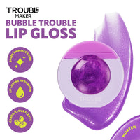 Trouble Maker Bubble Trouble Lip Gloss Morten Purple 4pc Set + 1 Full Size Product Worth 25% Value Free