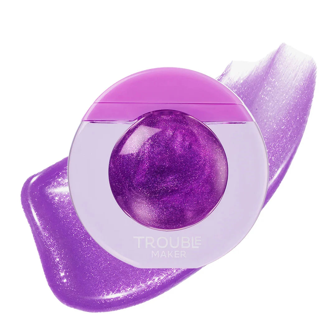 Trouble Maker Bubble Trouble Lip Gloss Morten Purple 4pc Set + 1 Full Size Product Worth 25% Value Free