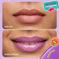 Trouble Maker Bubble Trouble Lip Gloss Morten Purple 4pc Set + 1 Full Size Product Worth 25% Value Free