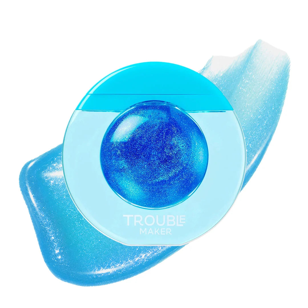 Trouble Maker Bubble Trouble Lip Gloss Maxi Blue 4pc Set + 1 Full Size Product Worth 25% Value Free