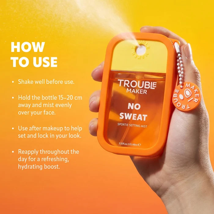 Trouble Maker No Sweat Mattifying Setting Mist 4pc Set + 1 Full Size Product Worth 25% Value Free